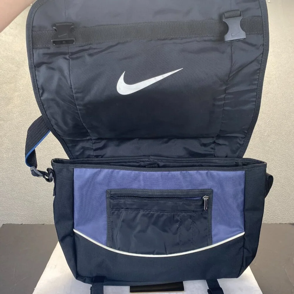 Vintage NIKE Shoulder Laptop Messenger Bag Blue/Black